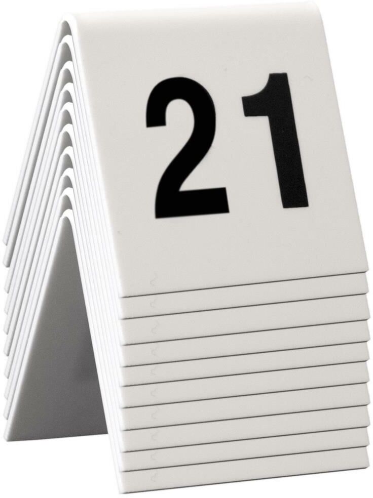 Securit Set 10 Pezzi Numeri da Tavolo 21/30 5 x 4 cm Bianco