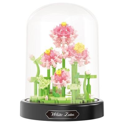 BALODY Blumen: Lotusblume, DIY Bausatz aus Miniblocks, 520 Klemmbausteine