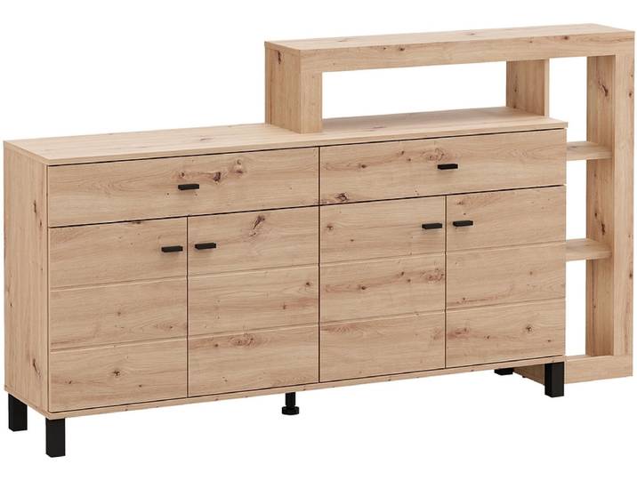 Kommode SARK 4 Türen 2 Schubladen 35x183x100.5cm artisan eiche melamin