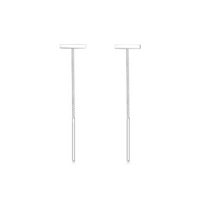 Paar Ohrhänger ELLI "Ohrringe Durchzieher Kette Geo Trend Stift 925 Silber" Gr. 50, silber, Ohrringe, Damen, 50, ohne Stein, Silber 925 (Sterlingsilber)