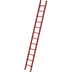 PROREGAL Sprossen-Anlegeleiter GFK ohne Traverse 12 Sprossen