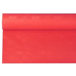 Papstar 12 Rollen Papiertischtuch mit Damastprägung 6 m x 1,2 m rot