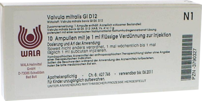 WALA Heilmittel GmbH VALVULA mitralis GL D 12 Ampullen 10X1 ml 03790327