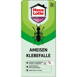 Nexa-Lotte Klebefalle Ameisen, giftfrei, mit Honig-Köder, für Ameisen, 1,5 Monate Wirkung, für innen und außen, 2 Stück