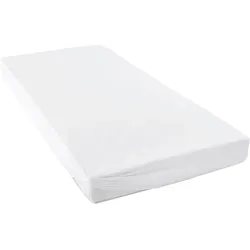Spannbettlaken PRIMERA "Max - Der Teamplayer", weiß, B:180cm L:200cm, Jersey, Obermaterial: 100% Baumwolle, Bettlaken, Spannbettlaken, FAMILIENHELD mit einem sicheren und komfortablen Schutz