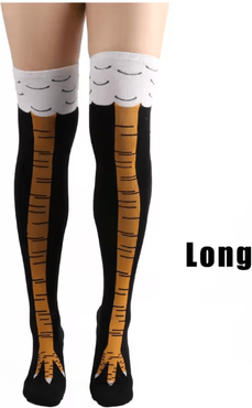 Inspire Essentials Funny Chicken Print Thigh High Socks d