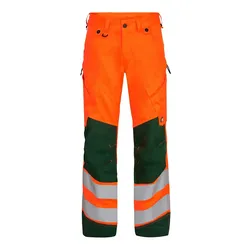 Warnschutz Stretch Bundhose "2544-314" Safety Kl. 2 - 70 - orange/grün