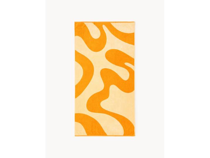 Serviette de plage en velours avec motif ondulé Pia