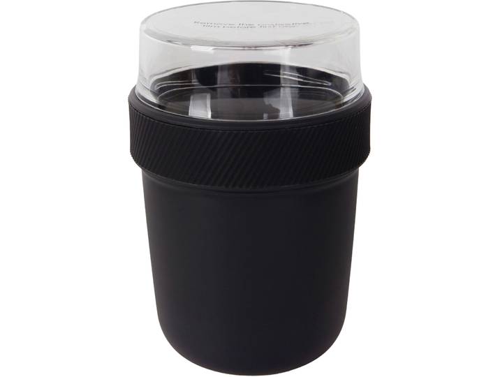 Snack- und Joghurtbecher schwarz / transparent - Material: PS, PP - Snack-Maker