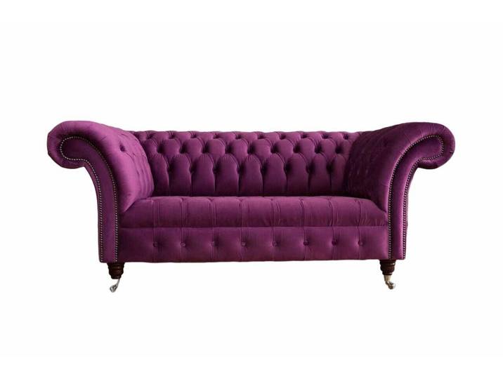 Xlmoebel Chesterfield-Sofa Violettes 2-Sitzer Sofa für Büro und Einrichtung, Sofa 1 Teile, Made in Europa