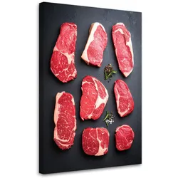 LEINWANDBILD Fleisch Steaks 40x60cm