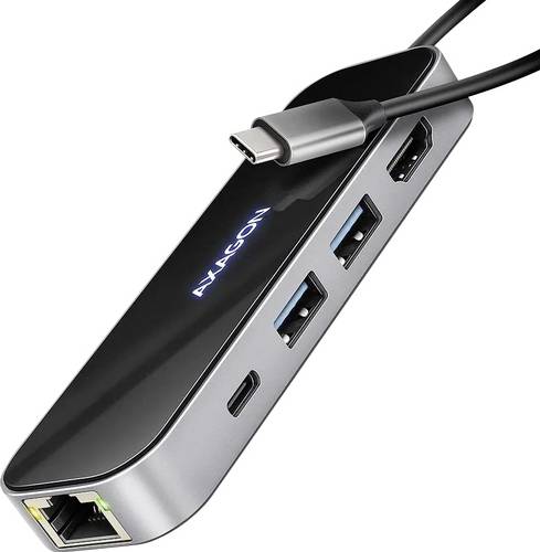AXAGON USB-C Dockingstation AXAGON HMC-6GLN USB-Hub, 2x USB-A, 1x USB-C, 1x HDMI 2.0, 1x RJ45, 100 W PD - Passend für Marke Dockingstations: Uni