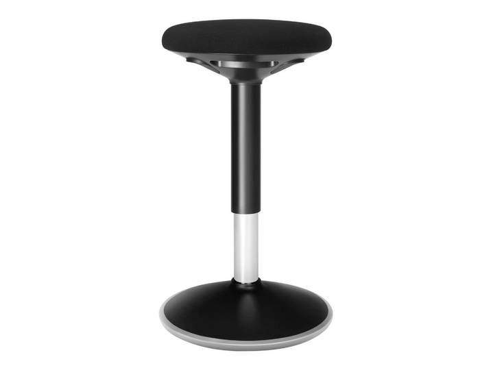 Hocker, Schwarz, Metall, Kunststoff, Füllung: Baumwollfüllung, rund, 36x50x36 cm, Wohnzimmer, Hocker, Sitzhocker