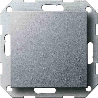 Gira System 55 Zentralplatte, Blindabdeckung, aluminium, Befestigung mit Schraube, ohne Beschriftungsfeld, 026826