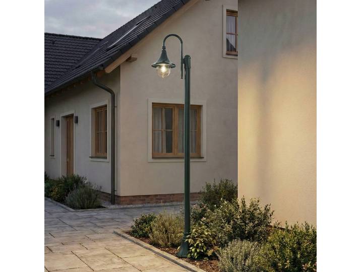 Lindby Außenleuchte Daphne, 220 cm, grün, Metall, E27 Daphne Lindby, dimmbar, grün, Aluminium, Antik