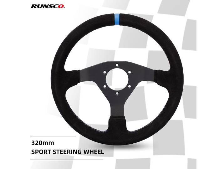 Jantes de contrôleur de simulateur de course de volant de Sport de 320mm, volant plat en daim de 12 pouces