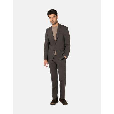 Anzug THOMAS GOODWIN "Anzug", Herren, Gr. 98, Schlankgrößen, braun, 54% Wolle, 43% Polyester, 3% Elasthan, unifarben, regular fit, Anzüge, im Modern-Fit, 44025