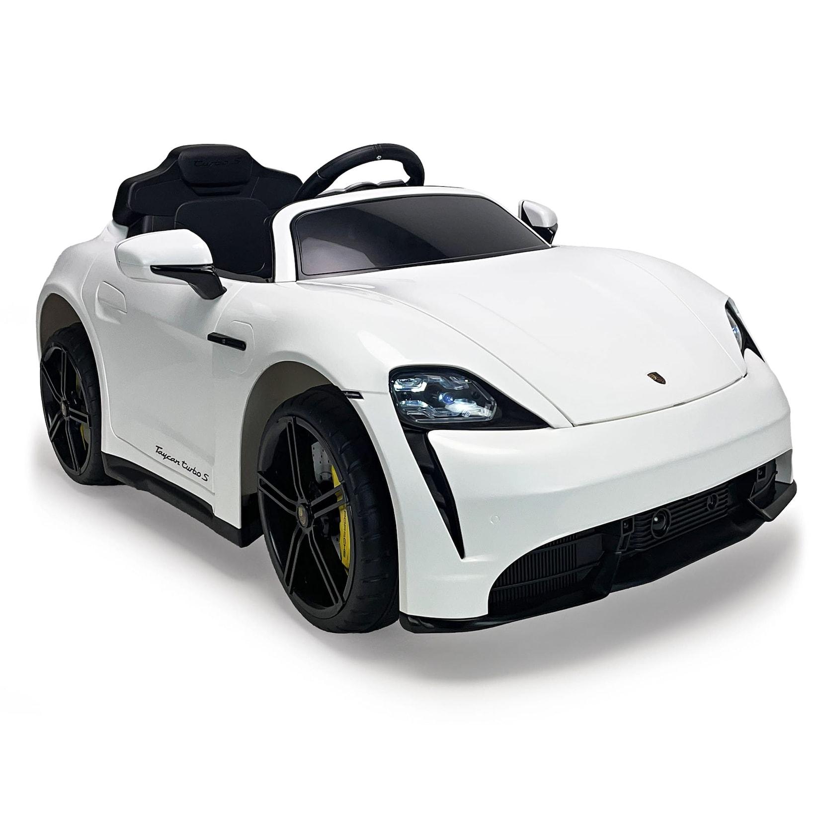 INJUSA Porsche Taycan 12V Elektroauto für Kinder ab 3 Jahren – Luxus Kinderauto mit Licht & Sound
