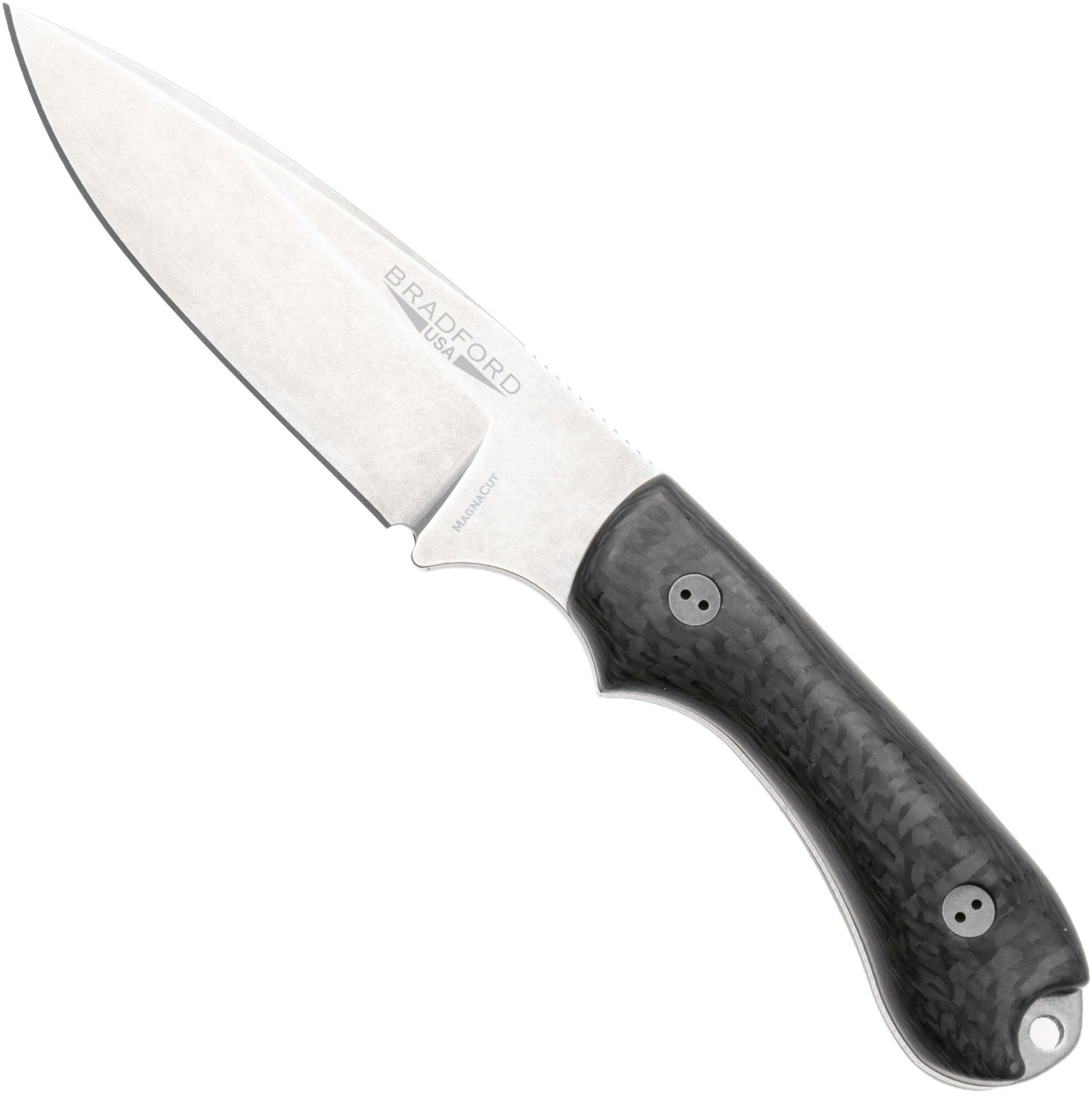 Bradford Knives Guardian 3.2 FE-114-MC MagnaCut False Edge Stonewashed, Carbon Fibre, coltello fisso