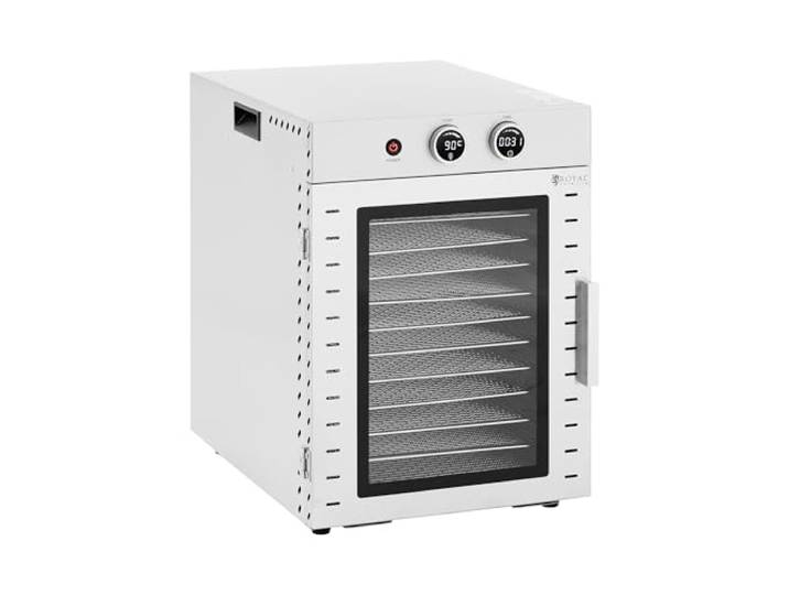 Royal Catering Dörrautomat 1000 W 12 Etagen 40 l Timer bis 24 h 20-90 °C Edelstahl Dörrgerät für Beef Jerky Apfelringe Gemüsescheiben Kräuter Dehydrator Obsttrockner