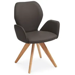Stuhl Colorado Leder Braun Mocca