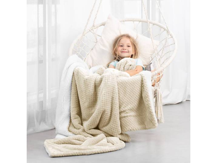 Plaid Leepy 220 x 240cm Beige/Beige Tissu