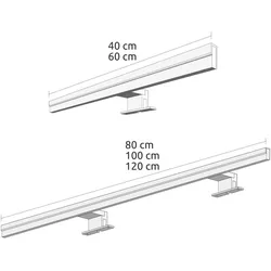 RIHO Aufsatzleuchte für Spiegel, Mattschwarz, 204921, Ausführung: Breite 120cm