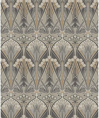 Seabrook Designs Dragonfly Damask Nonwoven Unpasted Wallpaper