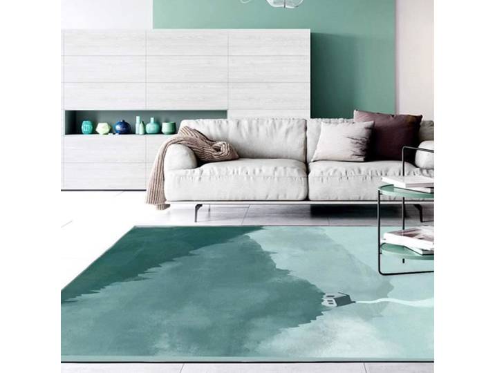 Tapis - Lac Bleu Aquarelle - Rectangulaire - Synthétique - 1.2x60x90cm