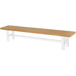 HARTMAN Sophie Yasmani Bank, Royal White / Natur Teak, 240 x 42 cm, Wetterfest, Hohe Belastbarkeit