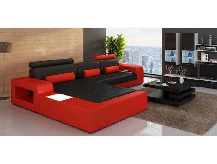 Xlmoebel Ecksofa Individualisiertes Leder-Ecksofa mit USB-Anschluss, Ecksofa, Hergestellt in Europa