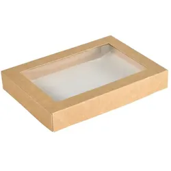 300x DUNI Viking Brick Deckel mit Fenster 1100 ml Braun