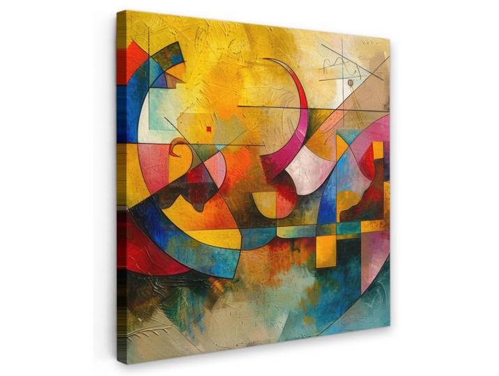 LEINWANDBILD Kunst - Abstrakt - Modern Wandbild Wohnzimmer 50x50 cm