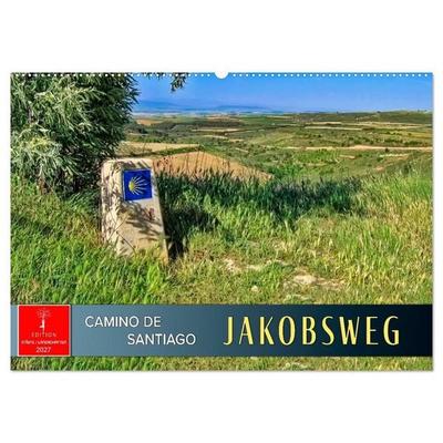Camino de Santiago - Jakobsweg (Wandkalender 2027 DIN A2 quer), CALVENDO Monatskalender