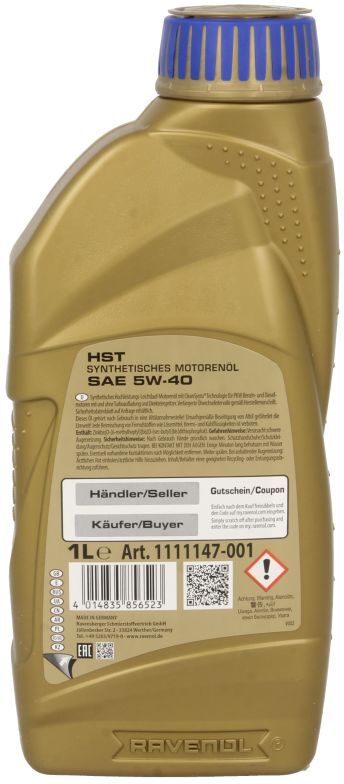 Huile moteur RAVENOL 1111147 HST 5W40 1L