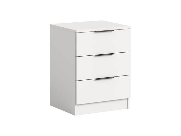 xonox.home – Nachtkommode Kopenhagen 45x60x40 cm in Weiß – Nachtschrank mit 3 leichtgängigen Schubkästen und Vollauszug – Perfekte Ergänzung für jedes Schlafzimmer und mehr Ordnung