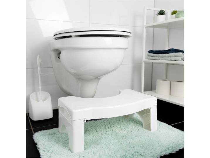 home24 Toiletkrukje Maxime Toiletkrukje: kunststof - polypropyleen wit/wit 41 x 17 x 25cm