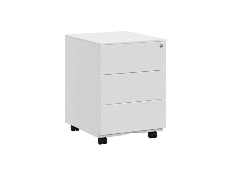 Caisson de bureau metal verrouillable avec 3 tiroirs rangement de documents papeterie préassemblé pour bureau
