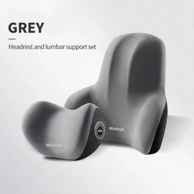 Uplifted Finds Professional Car Memory Foam Pillow & Lumbar Support Set grey Set