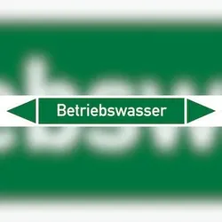 Rohrleitungskennzeichnung, Betriebswasser - 270x37 mm Folie selbstklebend