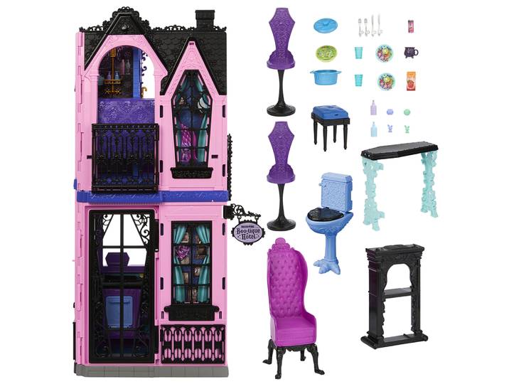 monster high-hôtel bouh-tique-maison de poupée et accessoires