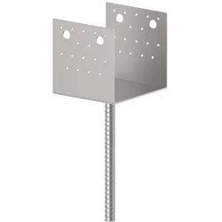 Pfostenträger, U-Form, zum Einbetonieren, 125 x 140 x 100 mm, 4 mm stark, Stahl verzinkt