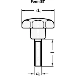 Ganter Norm Sterngriff GN 6336.4 Sterngriffschraube - 6336.4-ST-32-M6-25