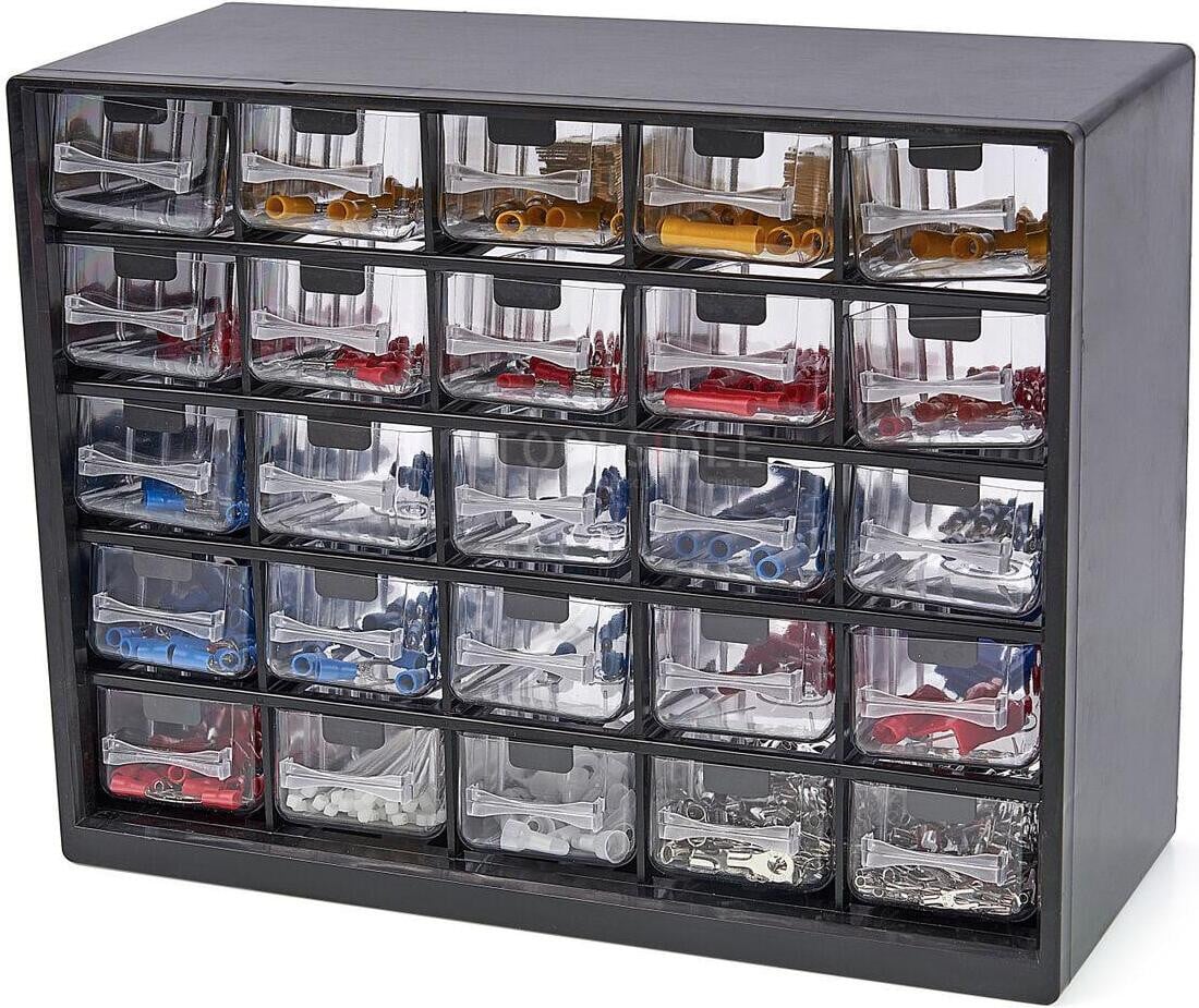 HBM Handelset 12 Volt met 25-delige Sorteerbox en Assortiment Kabelsokken