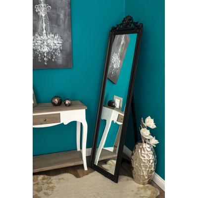 Dekospiegel OTTO HOME "King, Ganzkörperspiegel Barock Antikstil", schwarz, B:45cm H:180cm T:6cm, Glas, Spiegel, Standspiegel mit aufwendigen Verzierungen, HxB: 180x45 cm