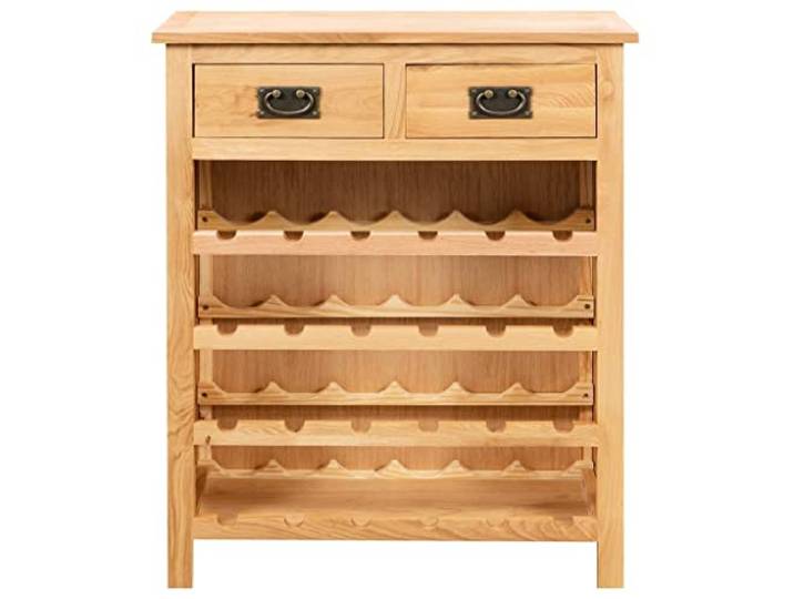 Weinschrank aus Massivholz Eiche 72x32x90 cm Eiche Massivholz, MDF mit Furnier, geräumig, elegantes Design, einfache Montage