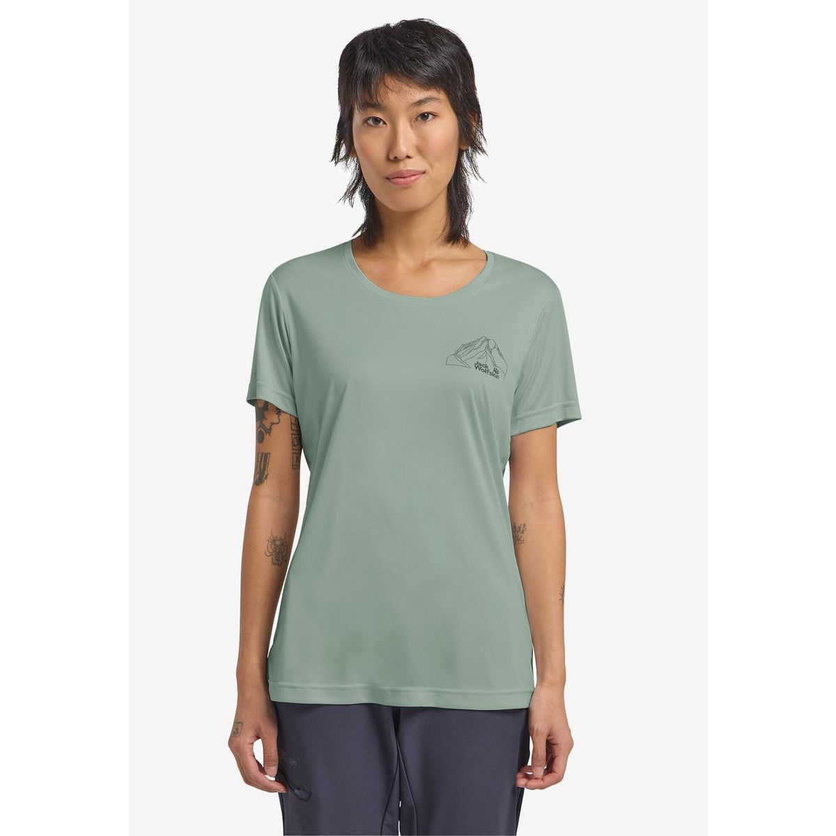 Jack Wolfskin Peak Graphic T W new mountain green zinnia (T0542) XS A63270_T0542_A04