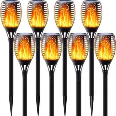 Uplift Essentials Solar Flashing Flame Outdoor Torch Light Solar Flashing Flame Outdoor Torch Light