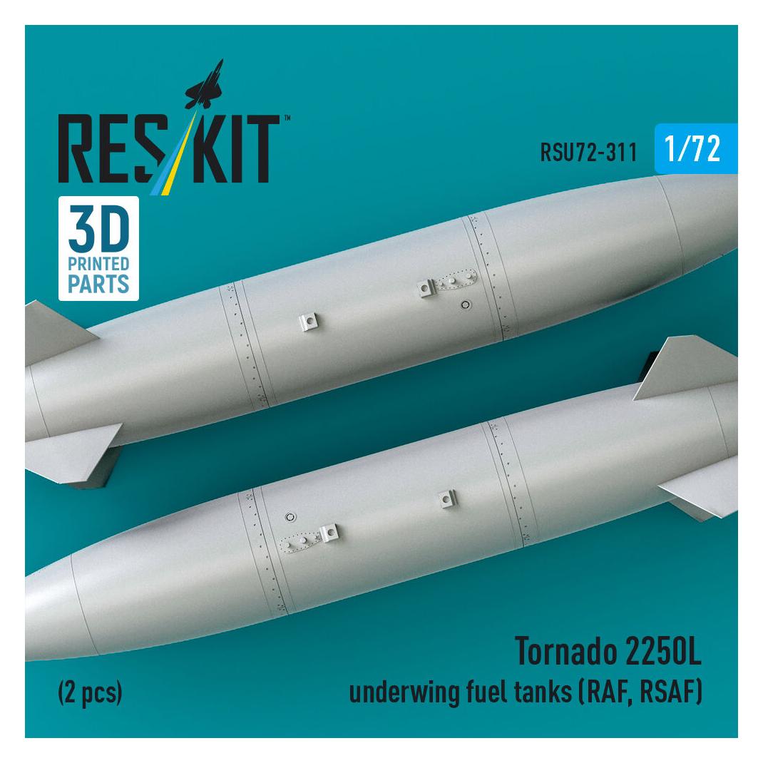 ResKit Tornado 2250L underwing fuel tanks (RAF, RSAF) (2 pcs) (3D Printed) (RSU72-0311)