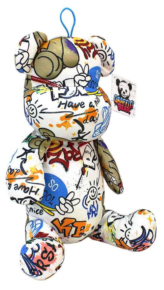 Graffiti Teddy wit Have a nice day - 32 cm
